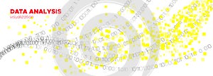 Binary Number Background. Yellow Tech Abstract.
