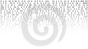 01 or binary numbers on the computer screen on monitor matrix background, Digital data code in hacker or safety security