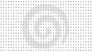 01 or binary numbers on the computer screen on monitor matrix background, Digital data code in hacker or safety security
