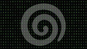 01 or binary numbers on the computer screen on monitor matrix background, Digital data code in hacker or safety security
