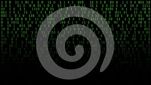 01 or binary numbers on the computer screen on monitor matrix background, Digital data code in hacker or safety security