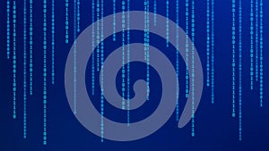 01 or binary numbers on the computer screen on monitor matrix background, Digital data code in hacker or safety security