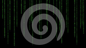 01 or binary numbers on the computer screen on monitor matrix background, Digital data code in hacker or safety security