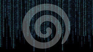 01 or binary numbers on the computer screen on monitor matrix background, Digital data code in hacker or safety security