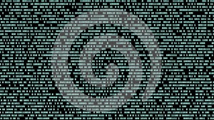 Binary numbers matrix style on the digital computer screen on black monitor background matrix.