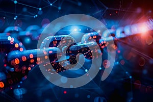 binary numeric data transmission chain of nodes connected in a network form, p2p connection