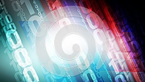 Binary code rectangles and white backdrop for artificial intelligence and machine learning in abstract binary concept, digital