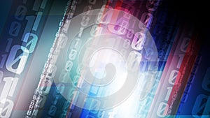 Binary rectangles and white abstract display of machine learning and artificial intelligence using binary numbers and code