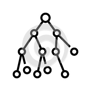 binary search algorithm line icon vector illustration