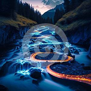 binary stream in nature, generative AI