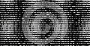 Binary system background. Binary numbers isolated on black.