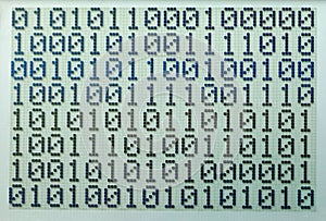 Binary system digits, bits data array, zeroes and ones, 1 0 abstract computer science technology background texture, bit stream