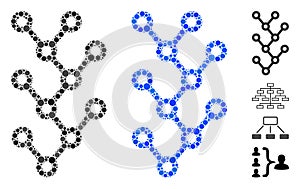 Binary Tree Composition Icon of Round Dots