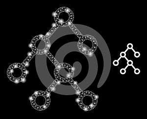 Binary Tree Icon - Carcass Mesh with Lightspots