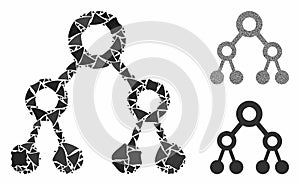 Binary tree Mosaic Icon of Irregular Elements