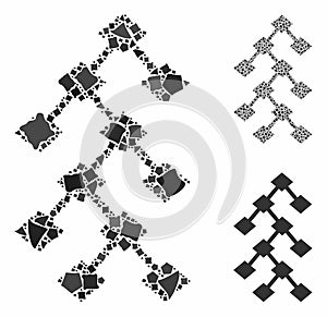 Binary tree Mosaic Icon of Uneven Elements