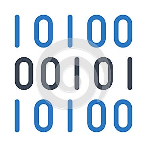 Binary vector glyph flat icon