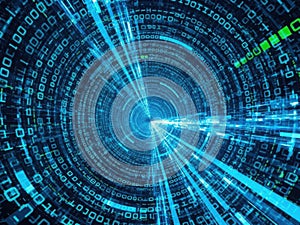 Binary vortex: digital tunnel of data