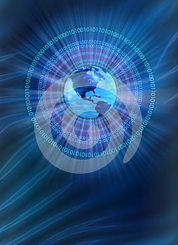 Binary world - blue background