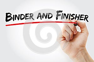 Binder and finisher text with marker
