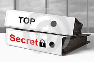 Binder top secret documents lock symbol