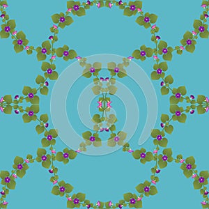 Bindweed flower seamless pattern. Vector illustration.