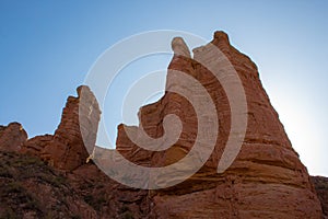 Binggou Danxia Landform National Park, beautiful rock formation in Zhangye, Gansu during the morning hours