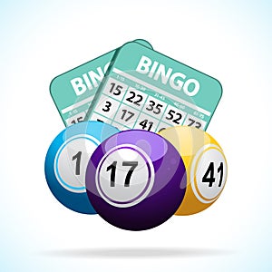 Bingo balls and cards photo