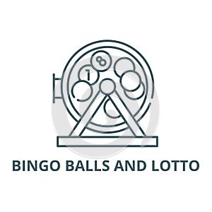 Bingo balls and lotto line icon, vector. Bingo balls and lotto outline sign, concept symbol, flat illustration