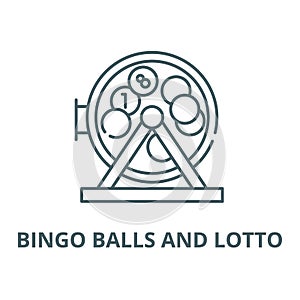Bingo balls and lotto vector line icon, linear concept, outline sign, symbol