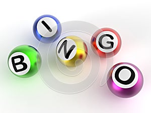 Bingo Balls Shows Luck At Lottery