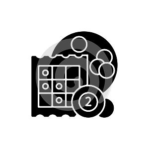 Bingo black glyph icon