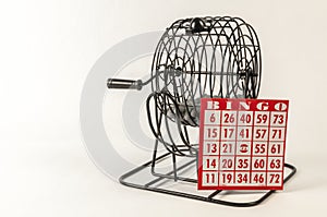 Bingo cage and card
