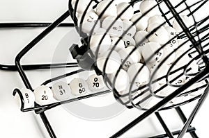 Bingo cage with number balls