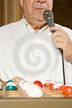 Bingo caller at work