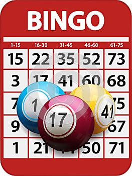 Bingo card and balls background