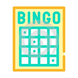 Bingo card color icon vector isolated illustration