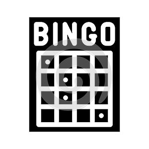 Bingo card glyph icon vector isolated illustration