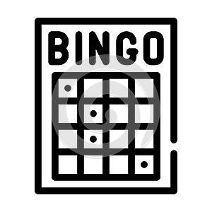 Bingo card line icon vector isolated illustration