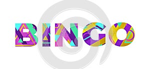 Bingo Concept Retro Colorful Word Art Illustration
