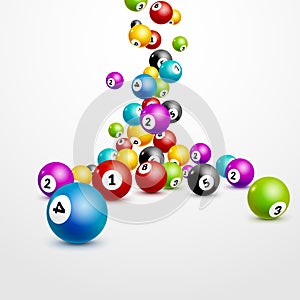 Bingo lottery balls numbers background. Lottery game balls. Lotto winner.