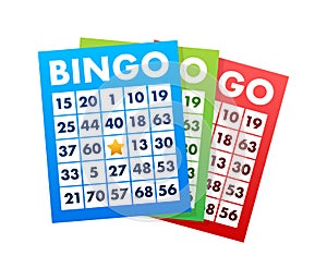 Bingo or Lottery game, card. Big Win. Vector stock illustration.