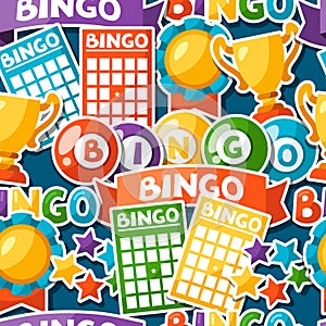 Bingo or lottery game seamless pattern with balls