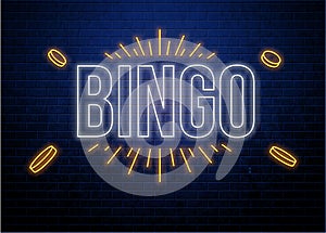 Bingo neon glowing sign