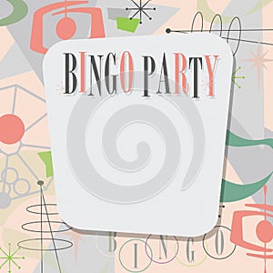 Bingo Party Invitation Mid Century Modern Cool
