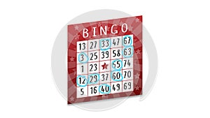 Bingo red tickets with shadow on the white background