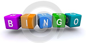 Bingo word block on white