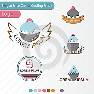 Bingsu And Ice Cream Cooling Fresh Logo - Vector