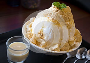 Bingsu Korean shaved ice dessert. photo