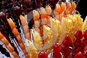 Bingtanghulu Crispy Sugar-Coated Fruit haws,yam,etc.on a Stick